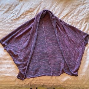 Long purple knit cardigan